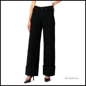 High-Rise Wide Leg Cuffed Jeans Vintage Denim Y2K Retro Chic Minimal Style